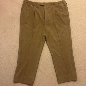 NWT The Sansabelt System Pleated Corduroy Dress Pants, Tan, Men’s Size 48 Waist